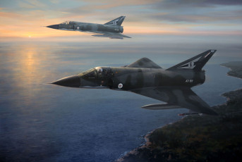 RAAF Mirage III's at dusk